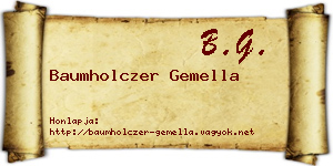 Baumholczer Gemella névjegykártya